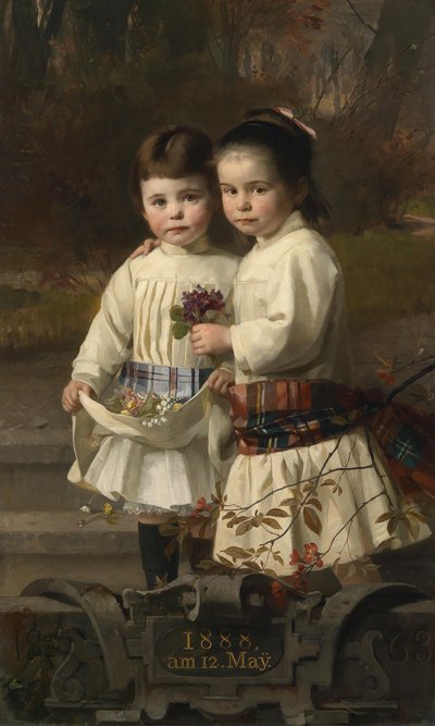 Siblings in the Castle Park by Heinrich Lauenstein